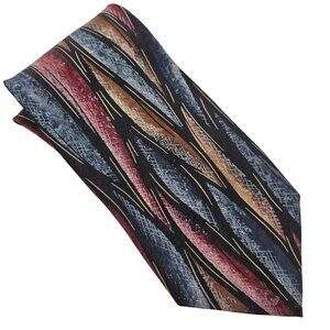 Geoffrey Beene New York Classic Mens Tie Abstract Multicolor Pattern USA Vintage